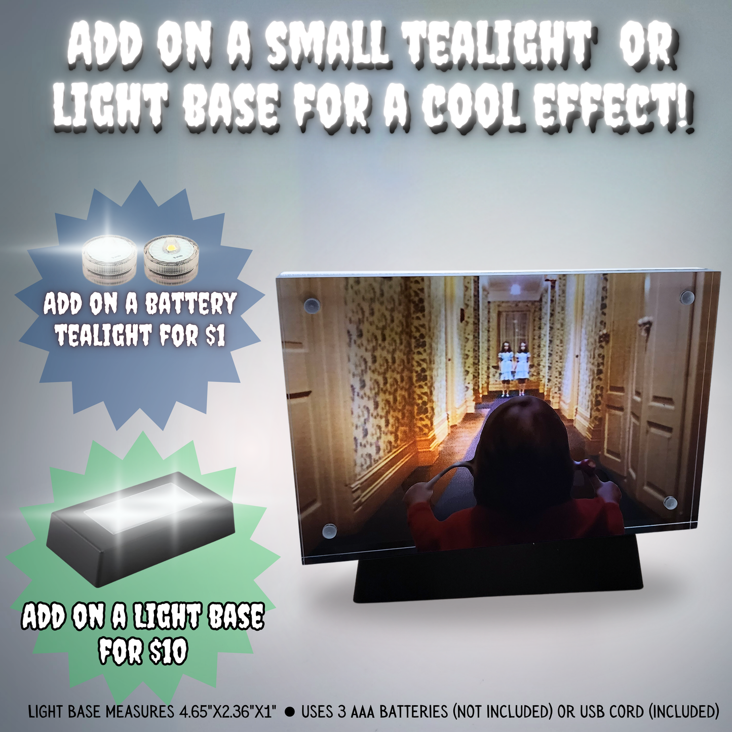 Come Play With Us 3D effect Layered acrylic magnetic image The Shining movie gift magnetic photo frame Grady twins photo acrylic gift for horror fan