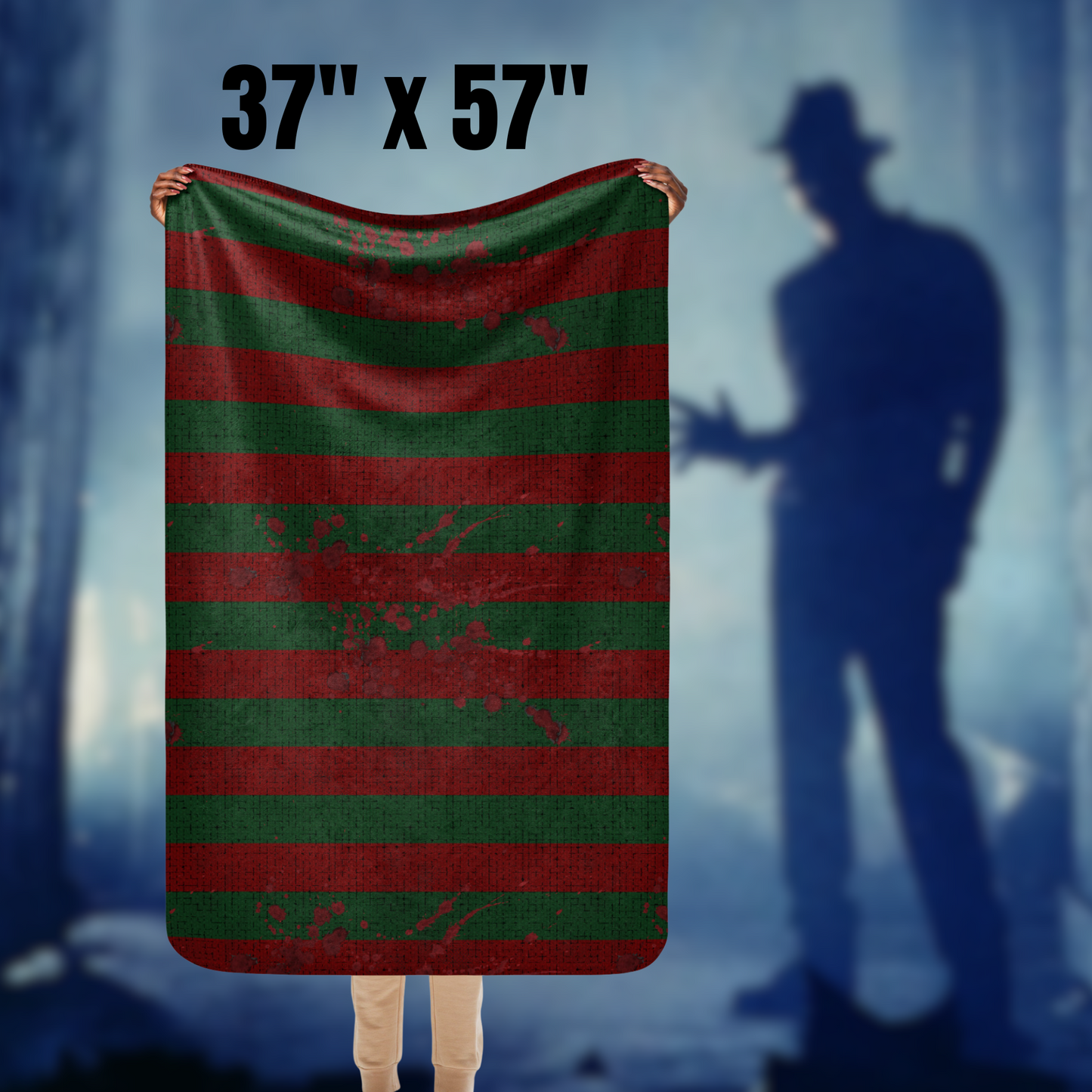 Freddy Sweater Sherpa blanket gift for couple Elm Street blanket gift for him Krueger blanket horror decor gift for her