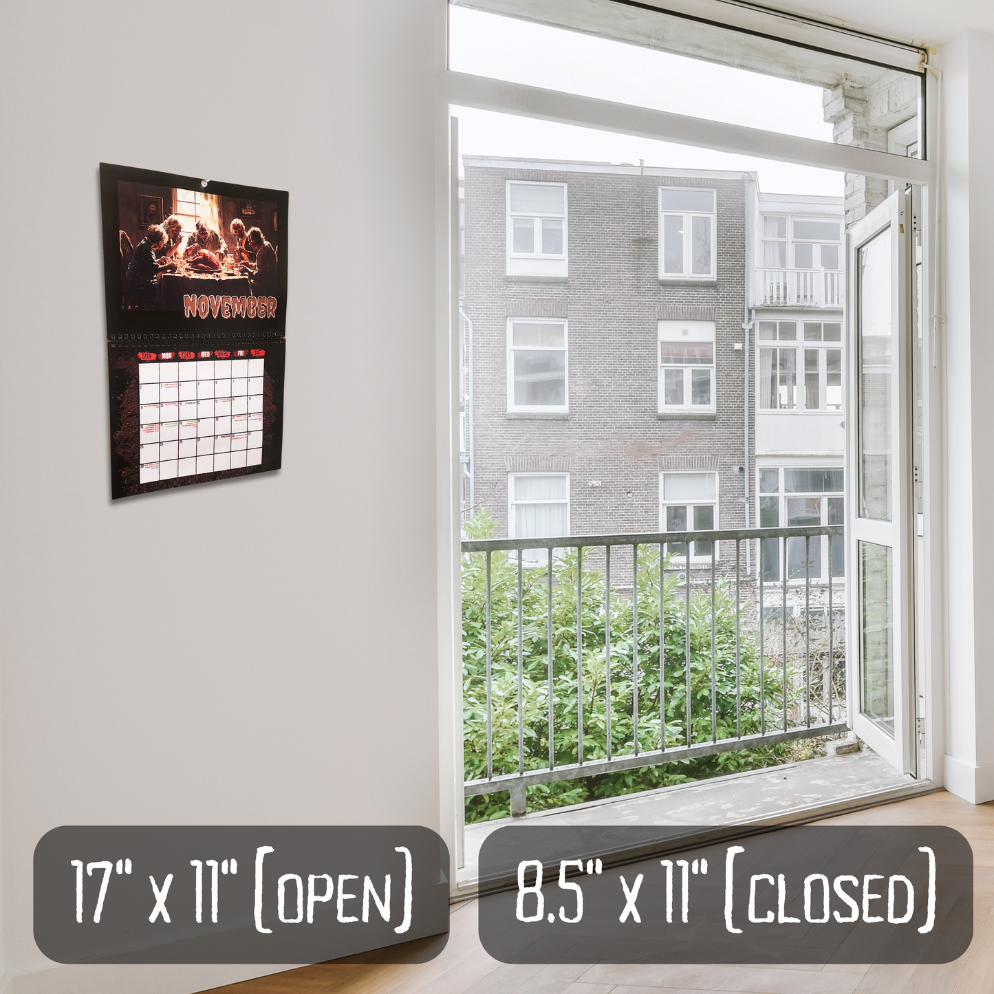 Year of Horror 2025 Wall Calendar horror gift Christmas gift for horror fan horror facts calendar office gift