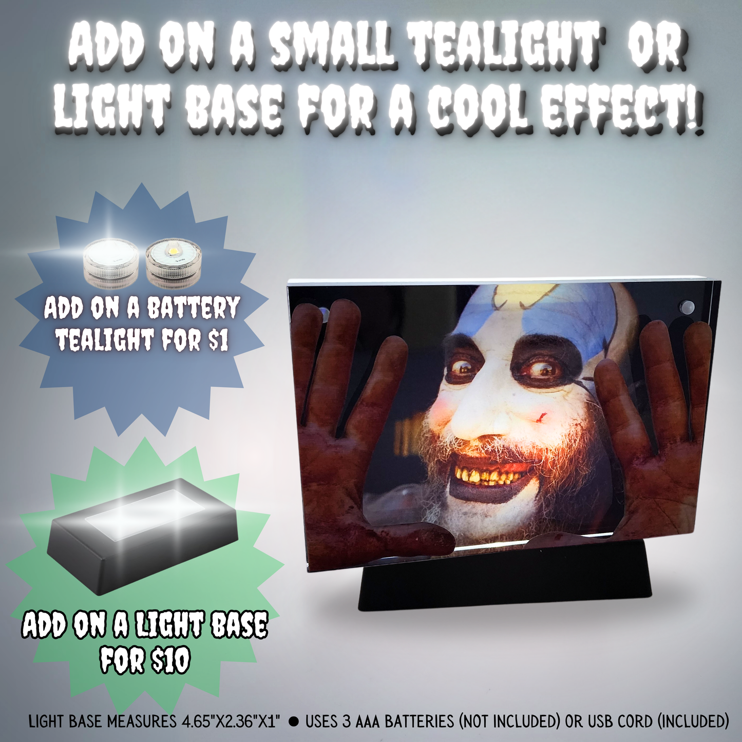 Captain Spaulding 3D effect Layered acrylic magnetic image horror movie gift magnetic photo frame Sid Haig photo acrylic gift for horror fan