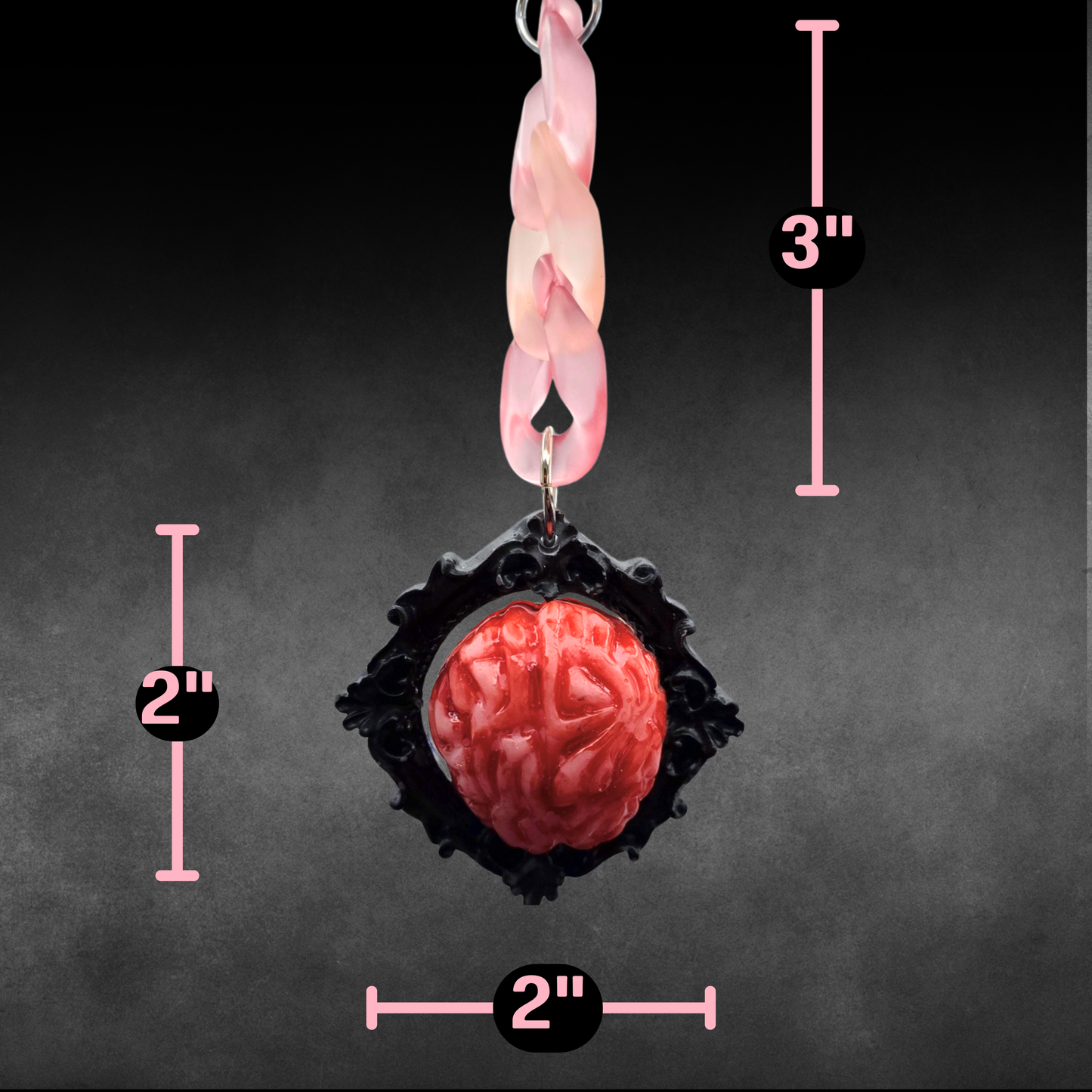 Brain Specimen Bag Charm | Handmade Horror Purse Charm