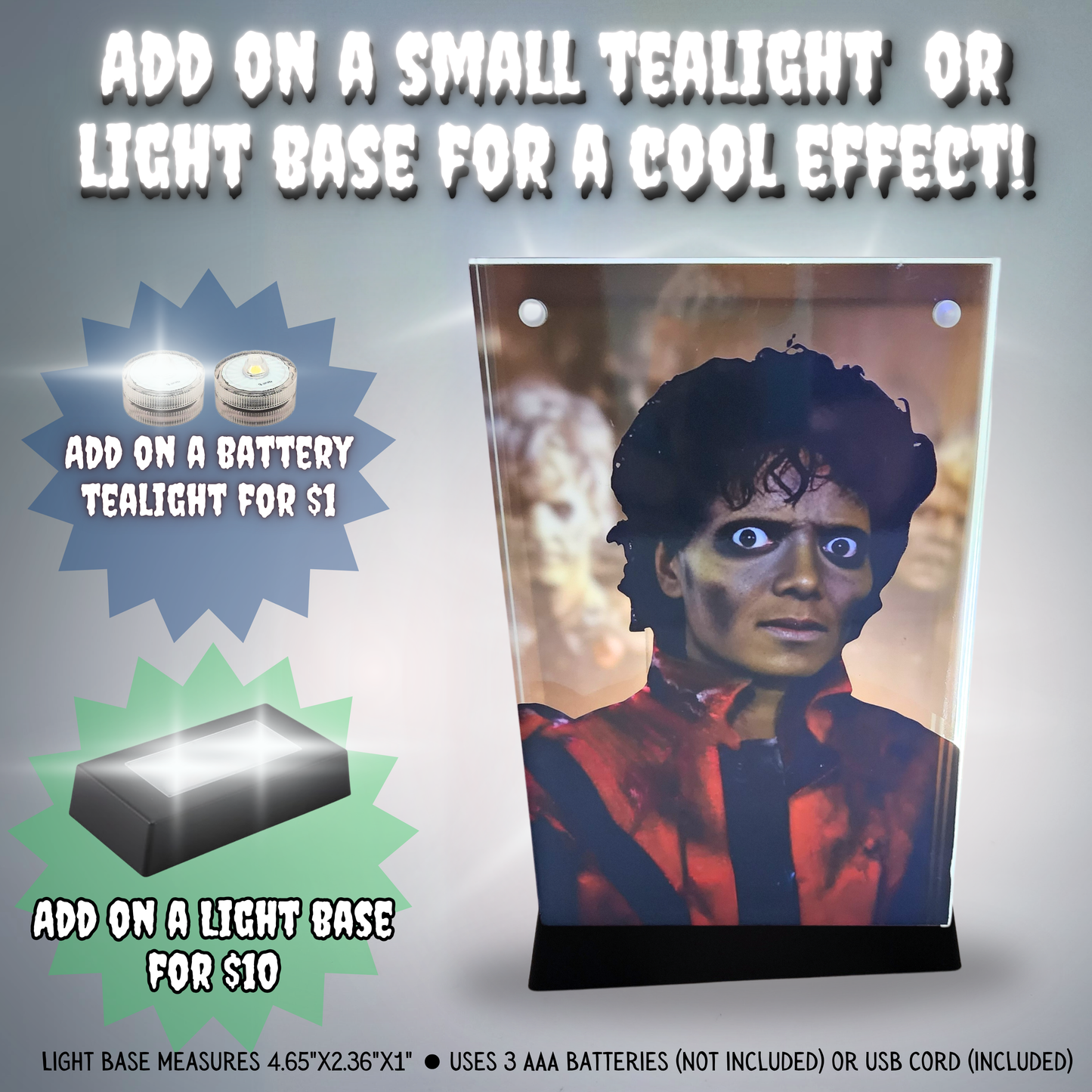 Thriller 3D effect Layered acrylic magnetic image horror movie gift magnetic photo frame Michael Jackson photo acrylic gift for horror fan