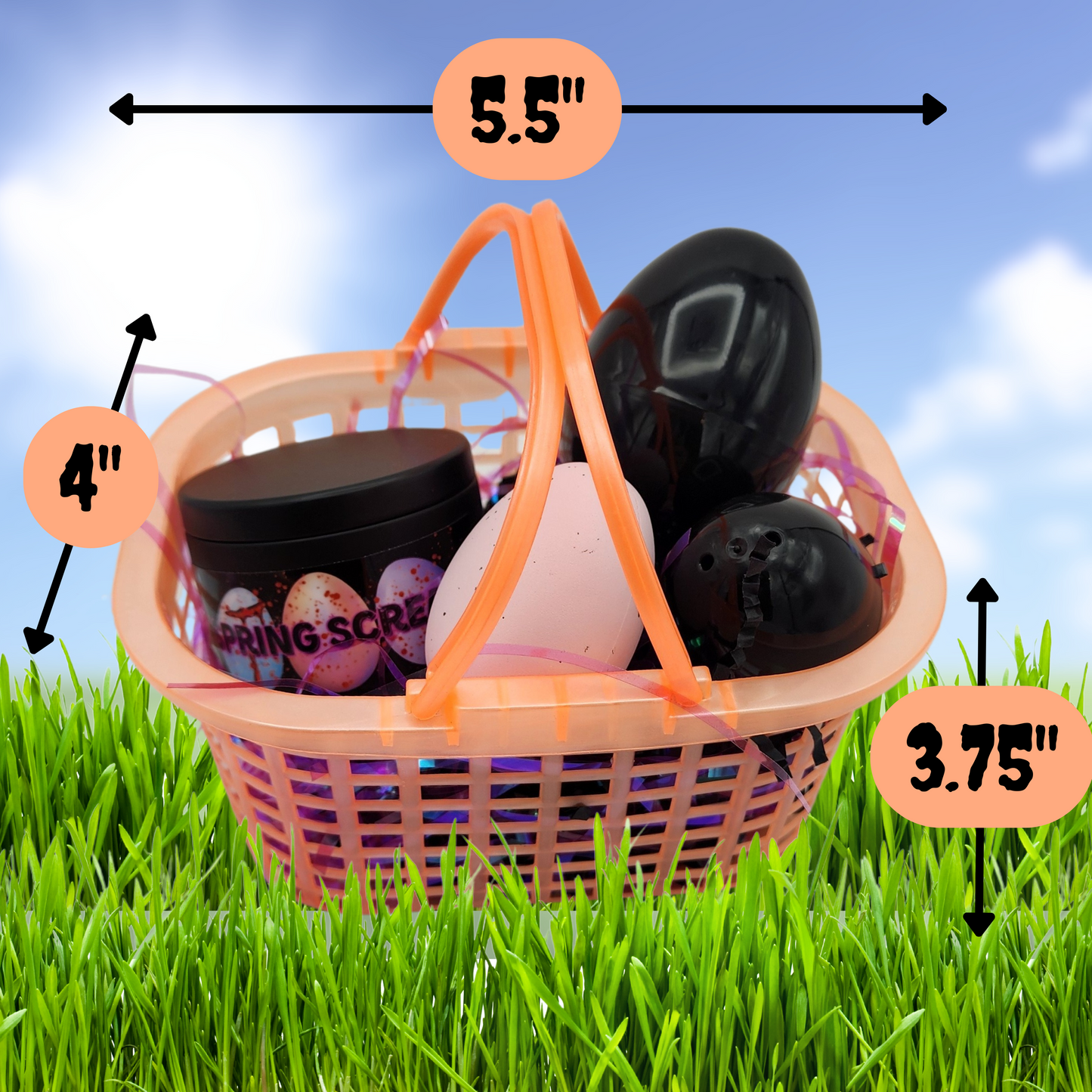 Creepster Basket | Horror Mystery Easter Basket | Spooky Goth Gift with Horror-Themed Surprises & Black Eggs