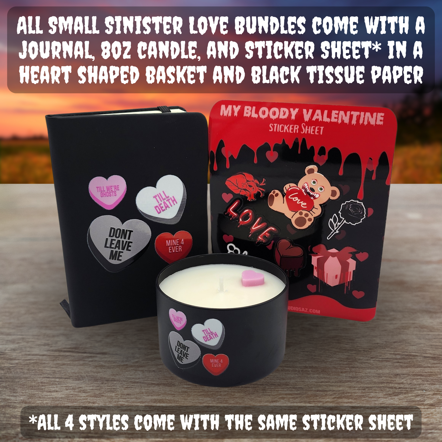Sinister Love Bundle Valentine Gift Basket Gothic Valentine gift Horror love bundle Valentine gift basket for her