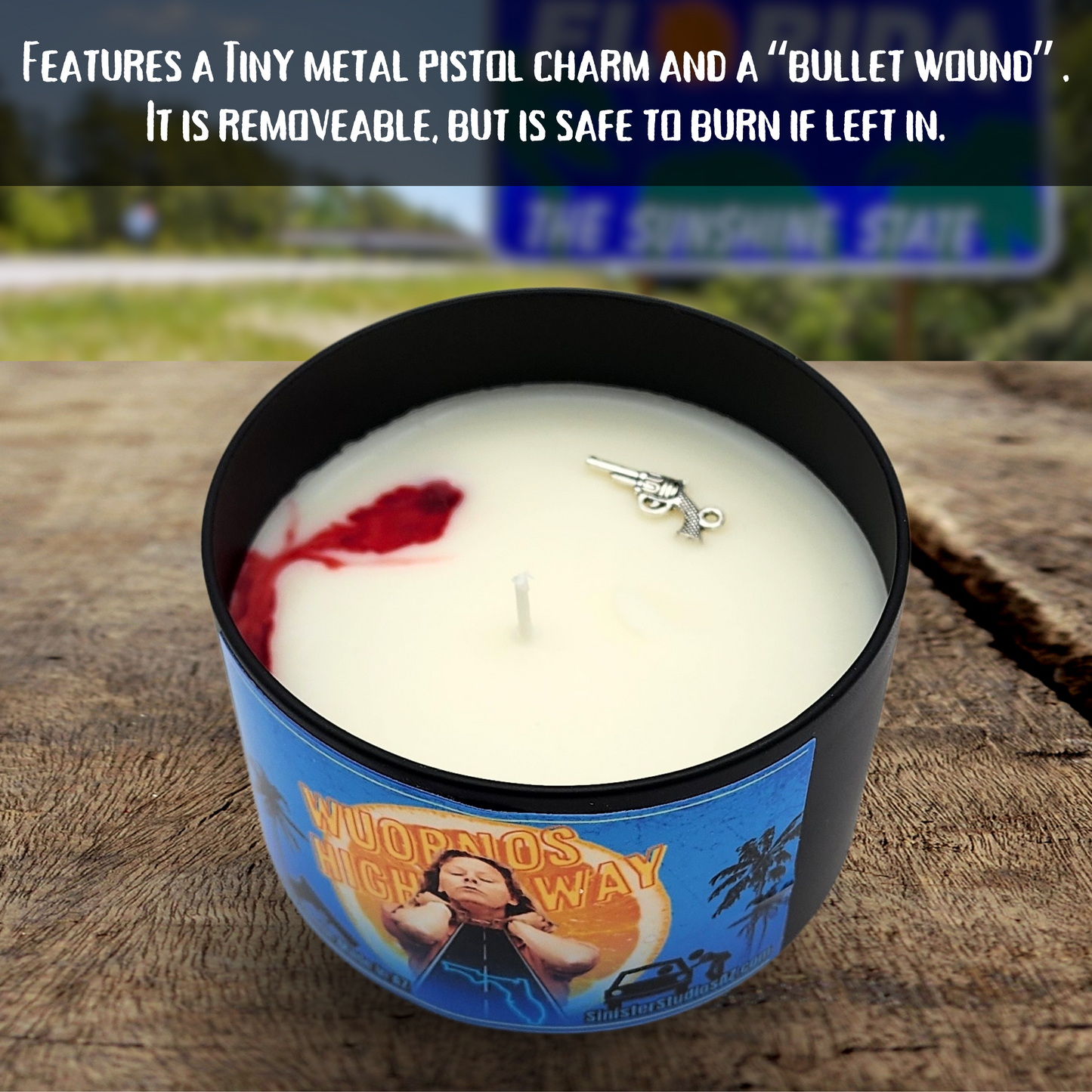 Wuornos Highway Candle – Citrus Orange & Sea Air Scented Soy & Coconut Wax, Aileen Wuornos-Inspired True Crime Horror Decor