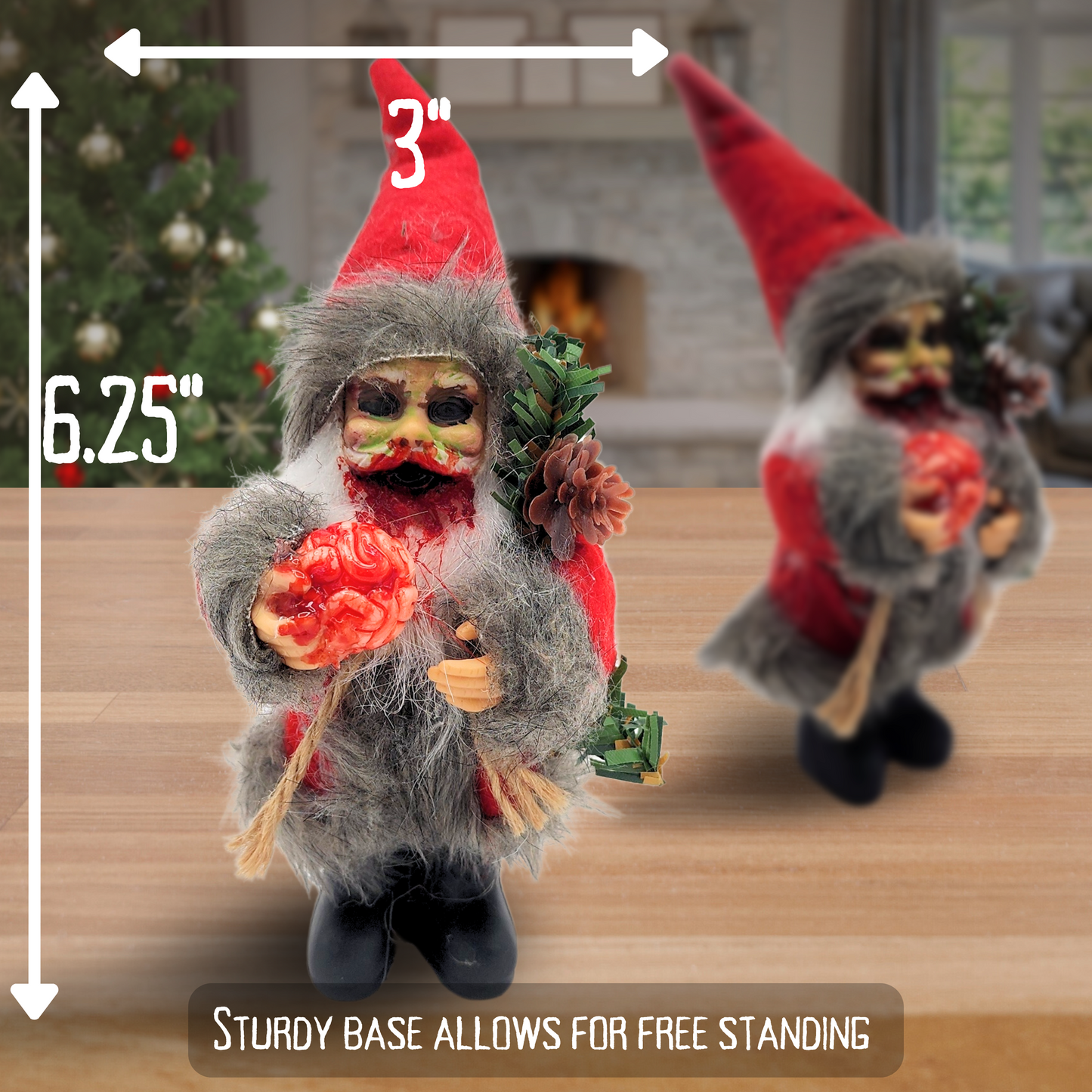 Zombie Santa Creepmas Decor zombie Ornament Gothic Christmas decor creepy christmas decor horror christmas decor