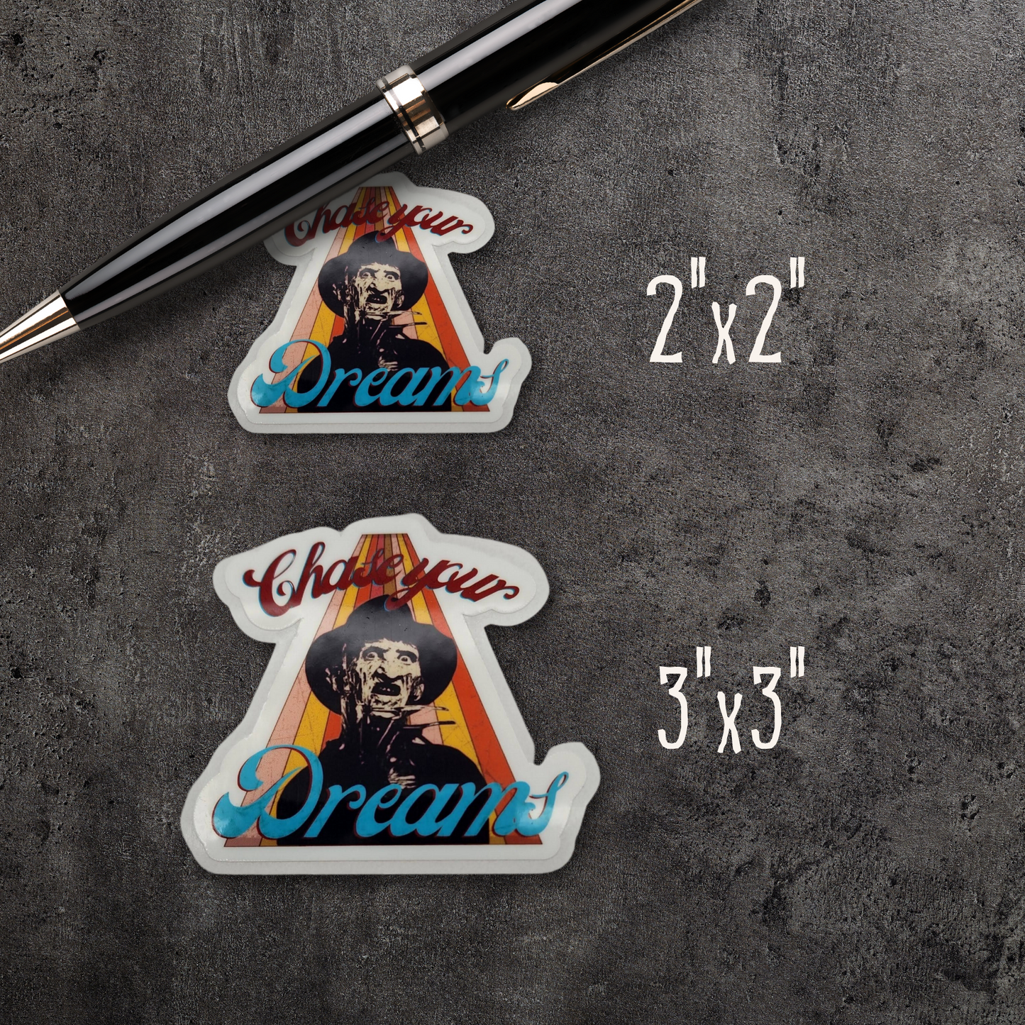 Chase Your Dreams kiss cut sticker vinyl decal Halloween Freddy Krueger retro sticker party favor sticker gift horror vinyl sticker