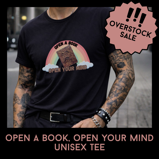 Open a Book Open Your Mind Unisex Horror Tee – Necronomicon Inspired Graphic Shirt – Black Comfort Colors Overstock Sale