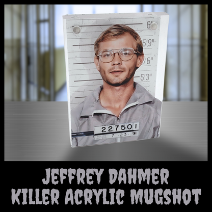 Jeffrey Dahmer Killer Acrylic Mugshot serial killer mugshot home decor true crime office decor serial killer gift