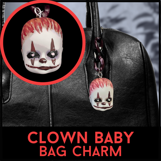 Clown Baby Bag Charm | Handmade Horror Purse Charm