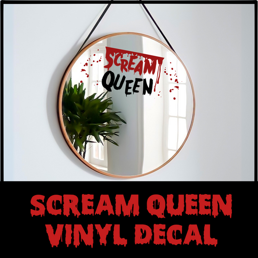 Scream Queen Vinyl Decal horror girl car decal vinyl sticker mirror decal cup sticker halloween vinyl decal gift for horror moviefan