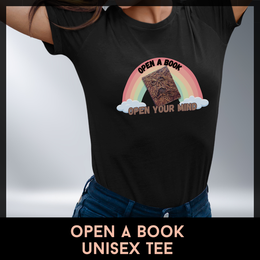 Open a Book Open Your Mind Necronomicon Unisex Tee Horror Book Shirt Comfort Colors 1717 Retro necronomicon  Gothic Tee