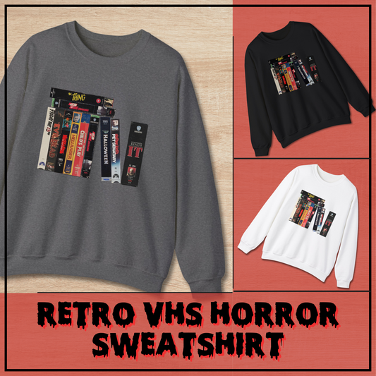 Retro Horror VHS sweatshirt horror movie sweatshirt gift for her men's sweatshirt bday gift women's horror sweatshirt horror movie sweatshirt