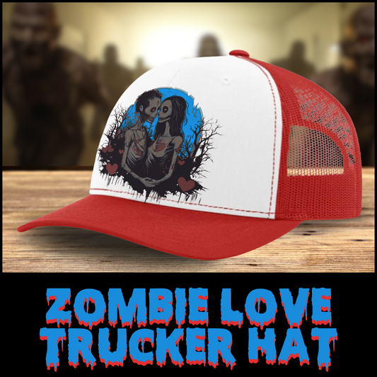 Zombie Love Trucker hat zombie snapback hat for her zombie horror ballcap for him zombie gift trucker hat