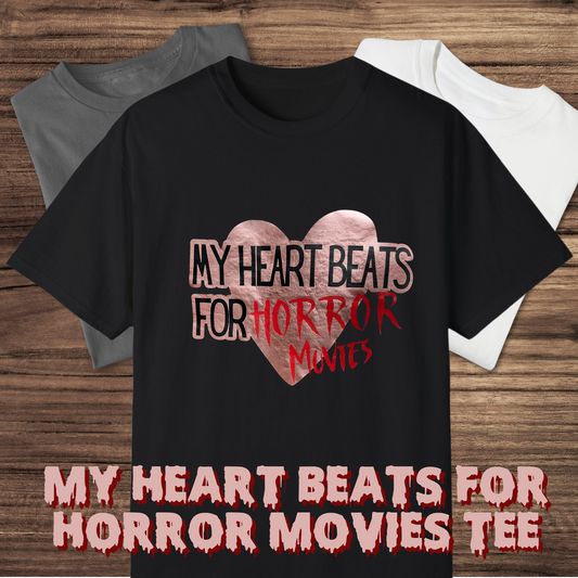 My Heart Beats For Horror Movies Tee unisex horror graphic tee horror fan gift for her birthday gift for horror fan horror tshirt