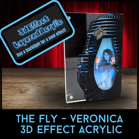 The Fly Inspired 3D Effect Acrylic Display – Veronica Horror Scene Art, Sci-Fi Collector Decor