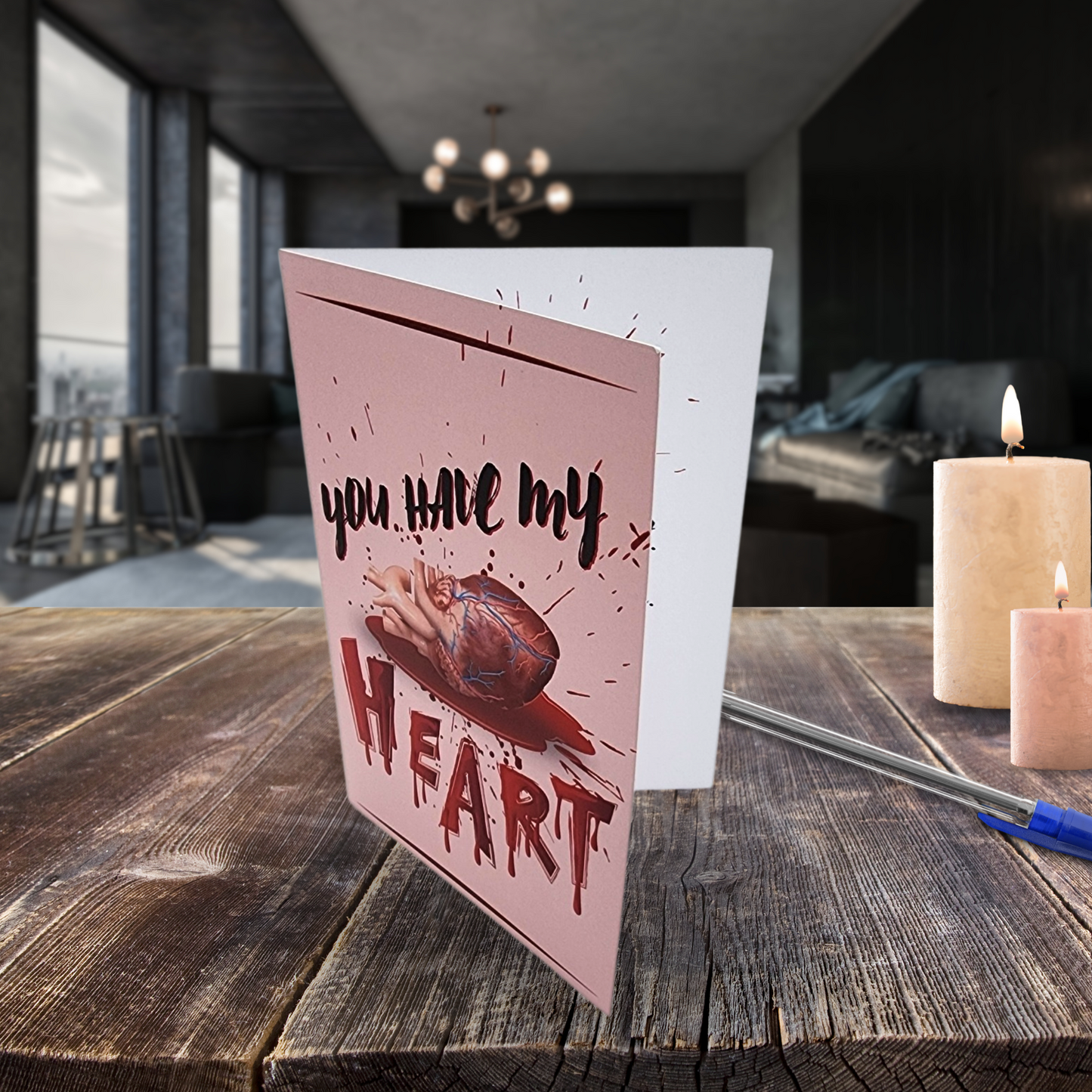 You Have My Heart Valentines Day card gory valentine card gift anniversary card for him dark humor love card Horror Valentine card for her