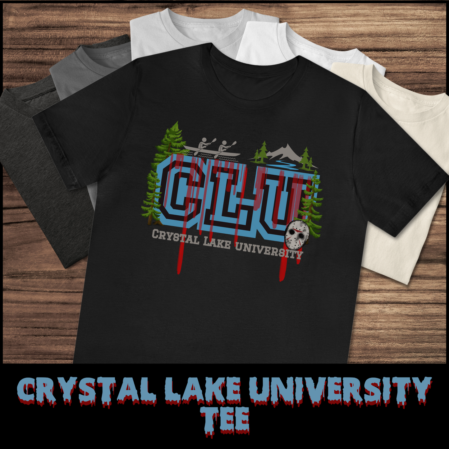 Crystal Lake University tee unisex horror tshirt for her camp crystal lake tee gift Friday the 13th tee for her horror graphic tee Jason Voorhees horror tshirt