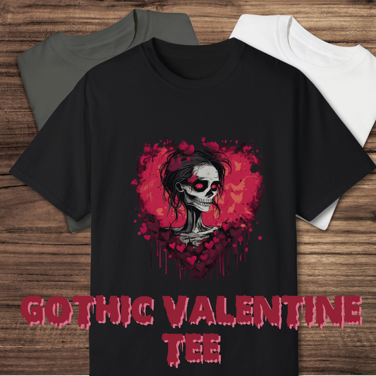 Gothic Valentine unisex tee gothic love tshirt gift for her valentine shirt for him couples shirt zombie shirt for her anniversary tee for couple