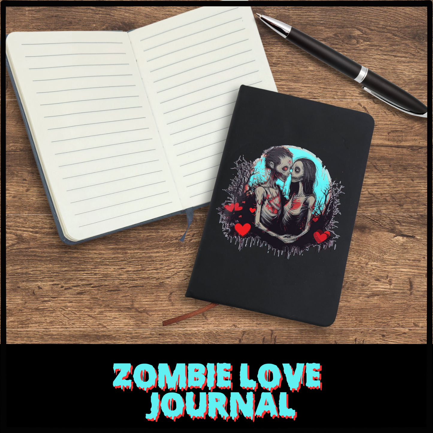 Zombie Love Journal horror movie log book horror fan gift gothic diary gift for her notebook gift for her love journal for couple