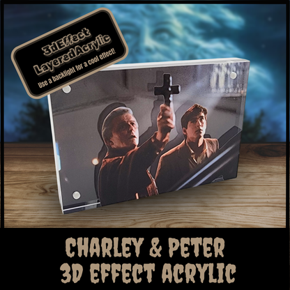Charley & Peter 3D Effect Acrylic – Fright Night Collectible Display | Horror Autograph Display Piece | Sinister Studios AZ Original