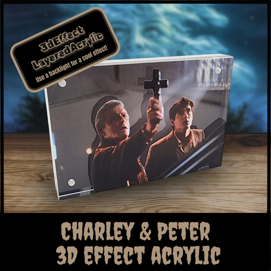 Charley & Peter 3D Effect Acrylic – Fright Night Collectible Display | Horror Autograph Display Piece | Sinister Studios AZ Original