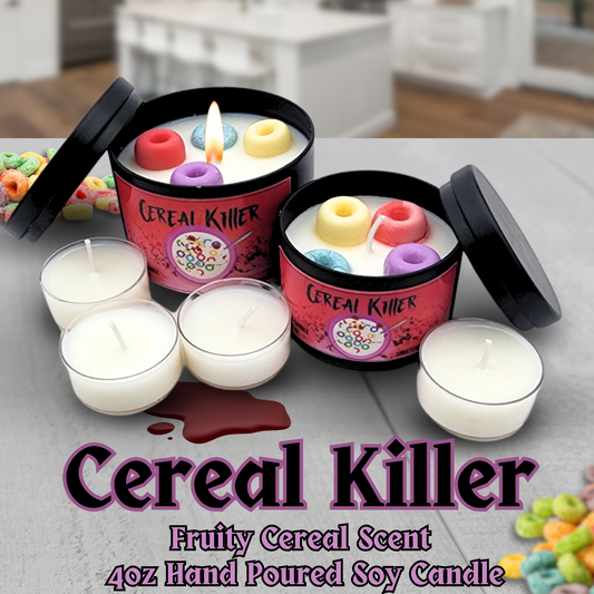 Cereal Killer soy candle fruity cereal scented candle true crime candle housewarming gift serial killer home decor gift for her valentine
