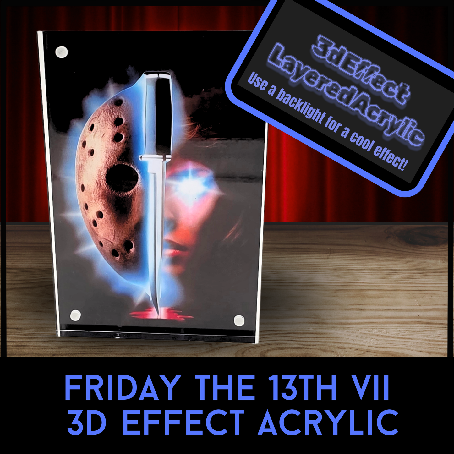 Friday the 13th Part 7 Jason Mask 3D Effect Acrylic Display Horror Collectible Autograph Ready Convention Signable Display Pre Order