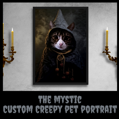 The Mystic Custom Creepy Pet Portrait Personalized Pet portrait digital download killer pet portrait gift for