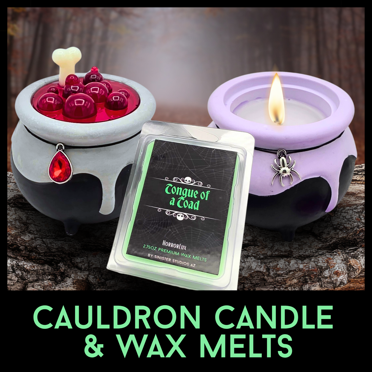 Handmade Cauldron Candle & Wax Melts | Gothic Witch Candle