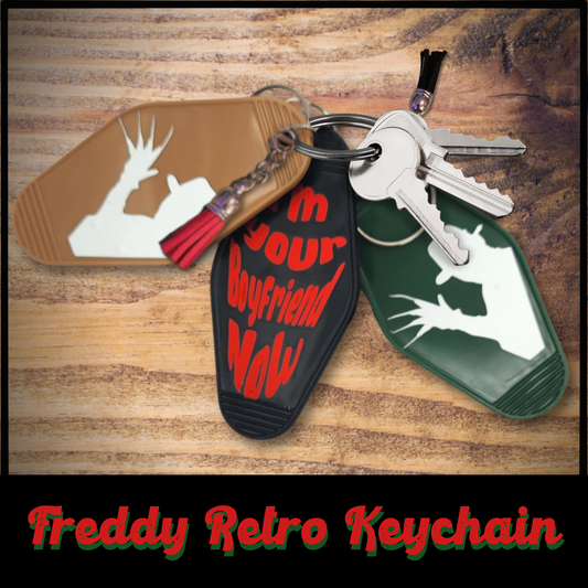 Freddy retro motel keychain metallic Nightmare keychain gift Halloween party favor motel keychain retro horror movie creepy gift