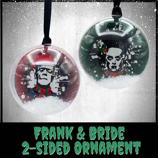 Frank & Bride Ornament Creepmas Ornament Gothic Christmas Ornament punk rock holiday decor horror ornament gift for Frankenstein fan