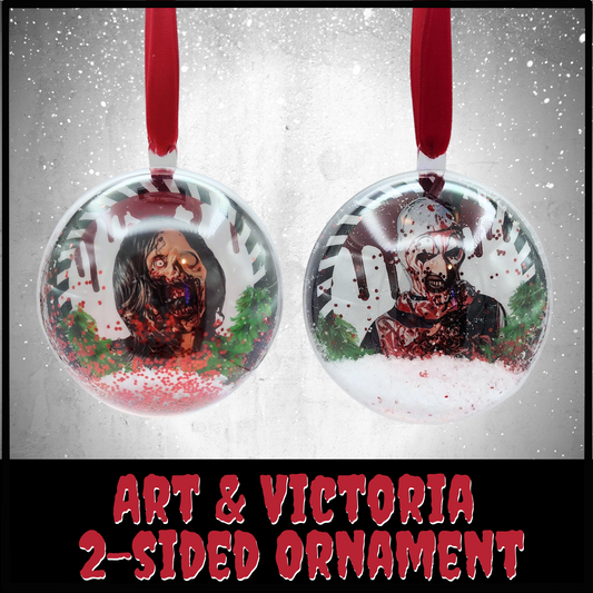 Art & Victoria Ornament Creepmas Ornament Gothic Christmas Ornament punk rock holiday decor horror ornament gift for Terrifier fan