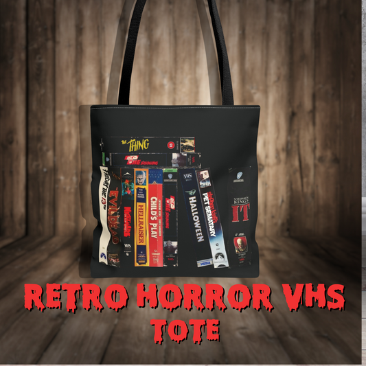 Retro Horror VHS tote bag horror movie gift for horror fan classic horror movie anniversary gift for couple horror halloween shopping bag