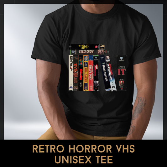 Retro Horror VHS Unisex Tee Comfort Colors 1717 | Vintage Slasher Movie Shirt | Horror VHS Tape Graphic Tee