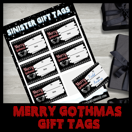 Merry Gothmas Gift Tags skeleton hands gift Horror gift tags creepy gothic gift scary birthday gift monster gift gothic punk rock christmas creepy wrapping paper accessory