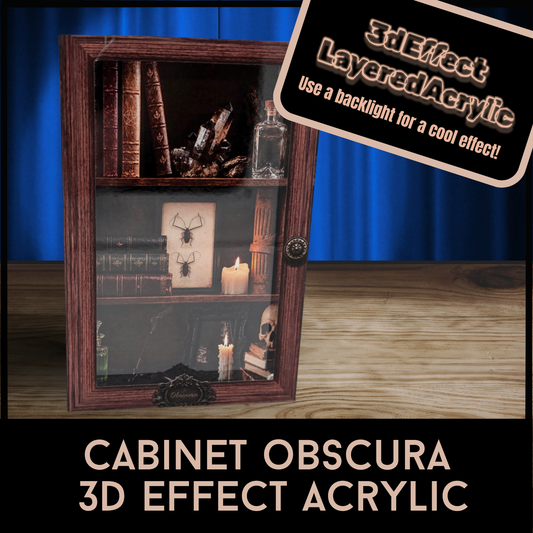 Cabinet Obscura 3D Effect Acrylic | Gothic Curiosity Cabinet Decor