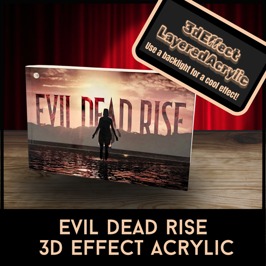Evil Dead Rise 3D Effect Acrylic Display Horror Movie Collectible Signable Art Autograph Ready Display w/ Optional LED Base