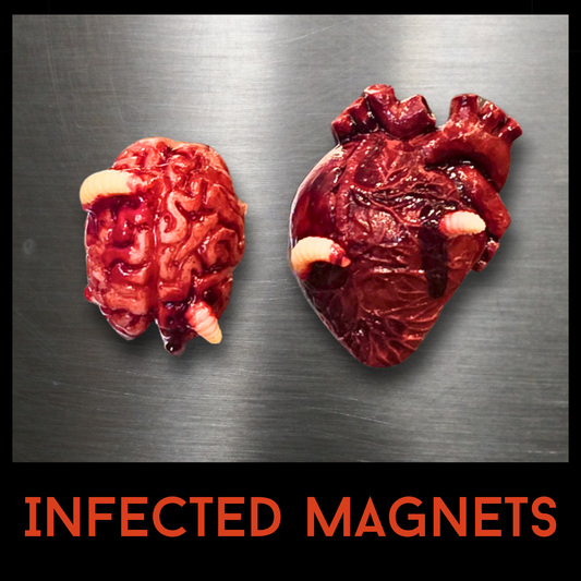 Infected Magnets | Handmade Anatomical Heart & Brain Horror Magnets