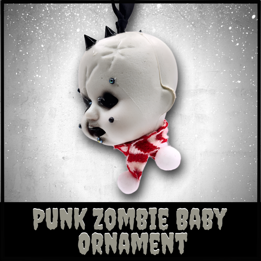 Punk Zombie Baby Ornament Creepmas Ornament Gothic Christmas Ornament punk rock holiday decor Gothmas ornament gift for horror fan