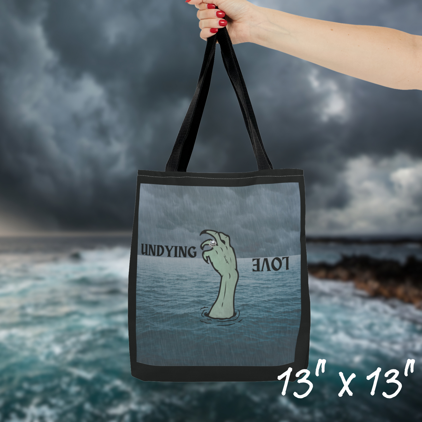 Undying Love graphic Tote Bag gift for her horror bag horror gift couples gift wedding gift anniversary gift beach tote grocery tote gift