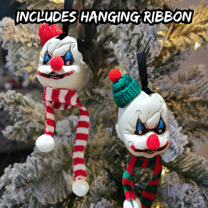 Evil Clown Baby Ornament | Evil Clown Horror Christmas Decoration | Hand Painted Creepy holiday Ornament | Gothic Creepmas Décor AZ
