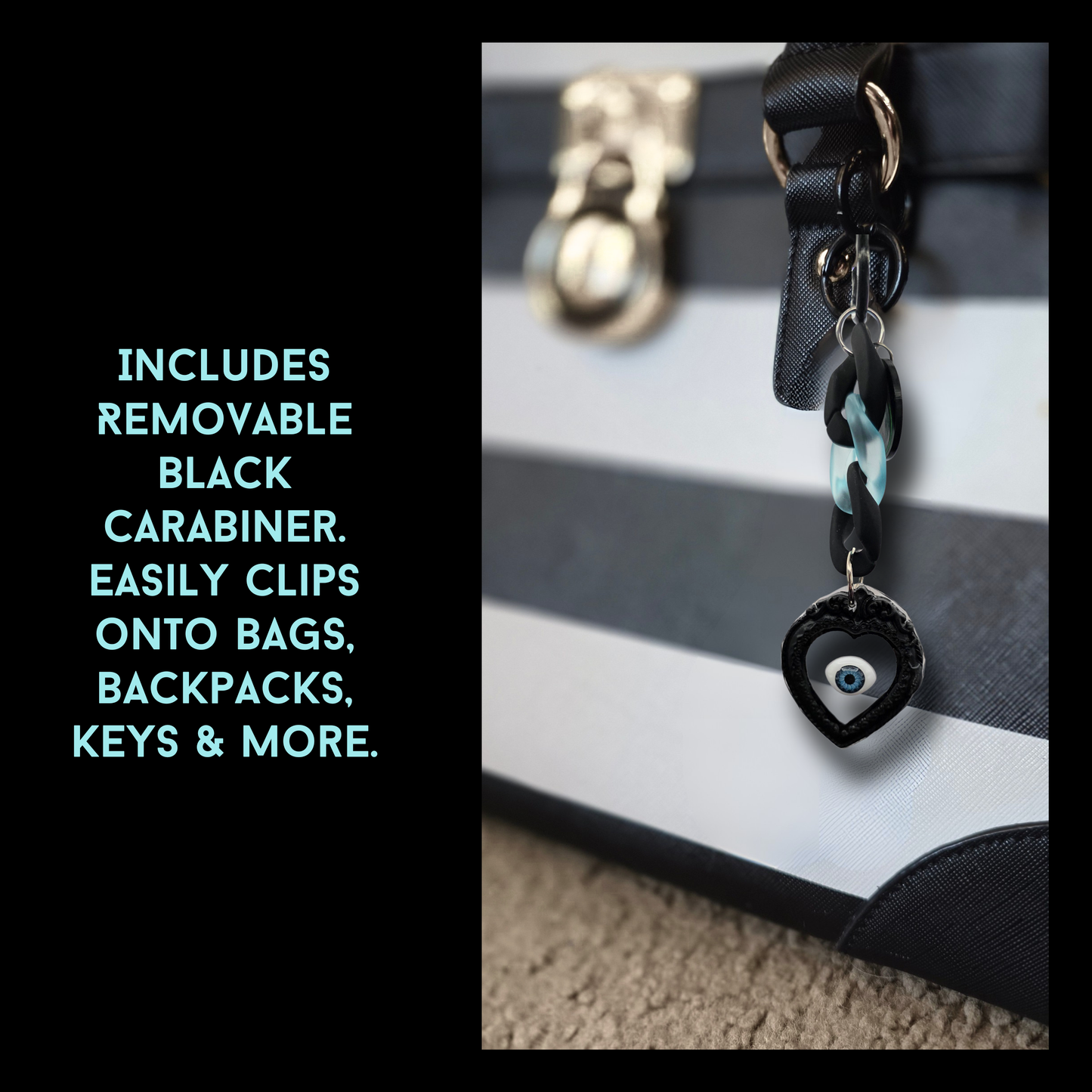 I'm Watching You Eye Bag Charm | Handmade Gothic Purse Charm