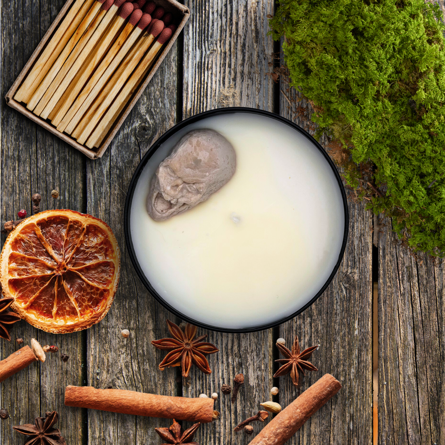 Zombie Rot Horror Candle and Wax Melts | Marine Moss Spiced Fruit Scent | Goth Home Decor | Skull Candle | Creepy Gift