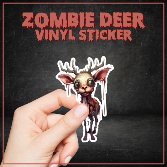 Zombie Deer kiss cut sticker vinyl decal animal zombie sticker party favor zombie buck sticker gift deer zombie cute zombie fawn sticker horror vinyl sticker