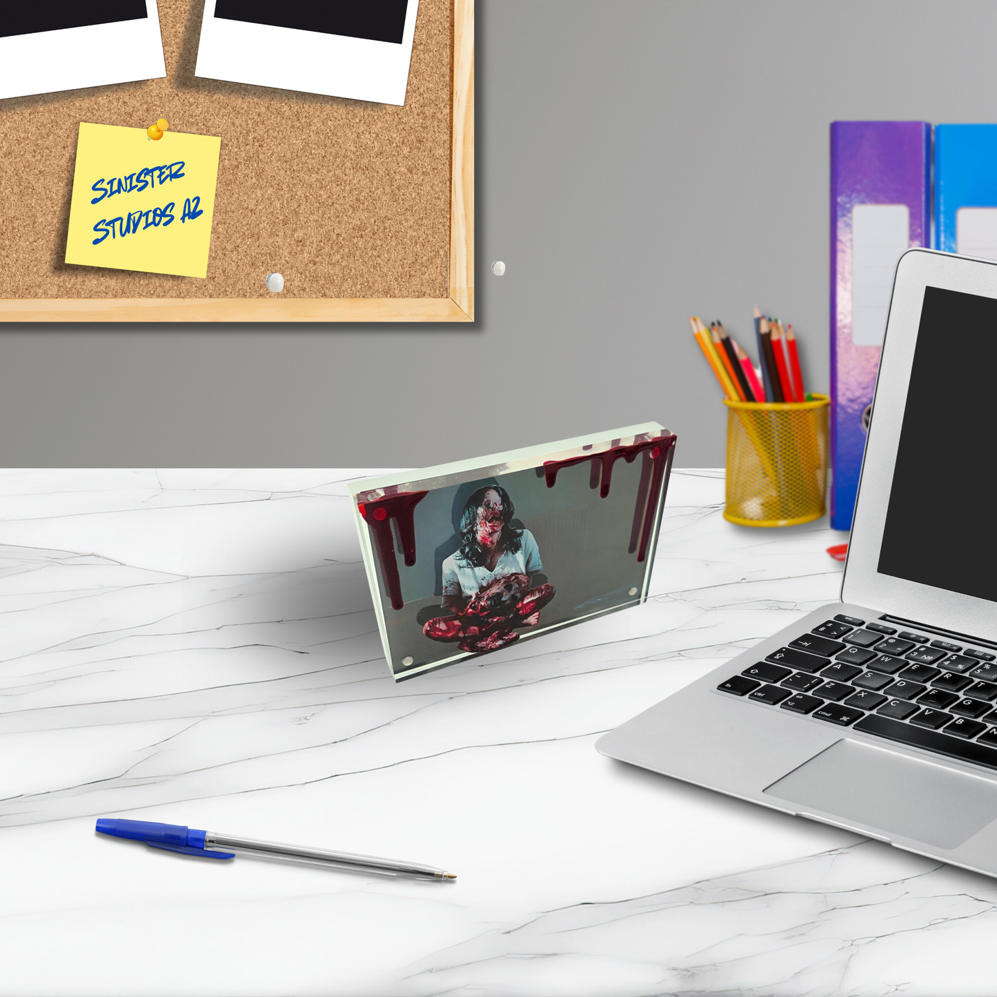 Rebirth of Art Terrifier Inspired 3D Effect Acrylic Display 4x6 Horror Collectible Art Autograph Ready Signable Display Horror Convention Pre Order