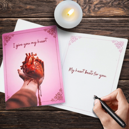 I Give You My Heart Valentines Day card gory valentine card anniversary card for him dark humor love card Horror Valentine card for her