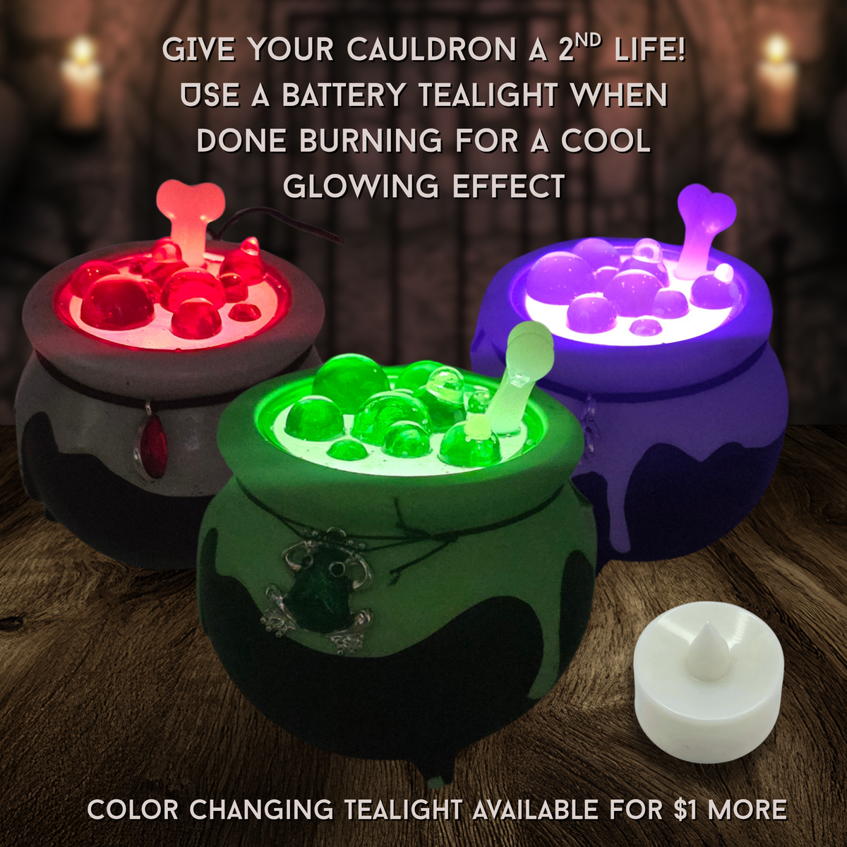 Handmade Cauldron Candle & Wax Melts | Gothic Witch Candle