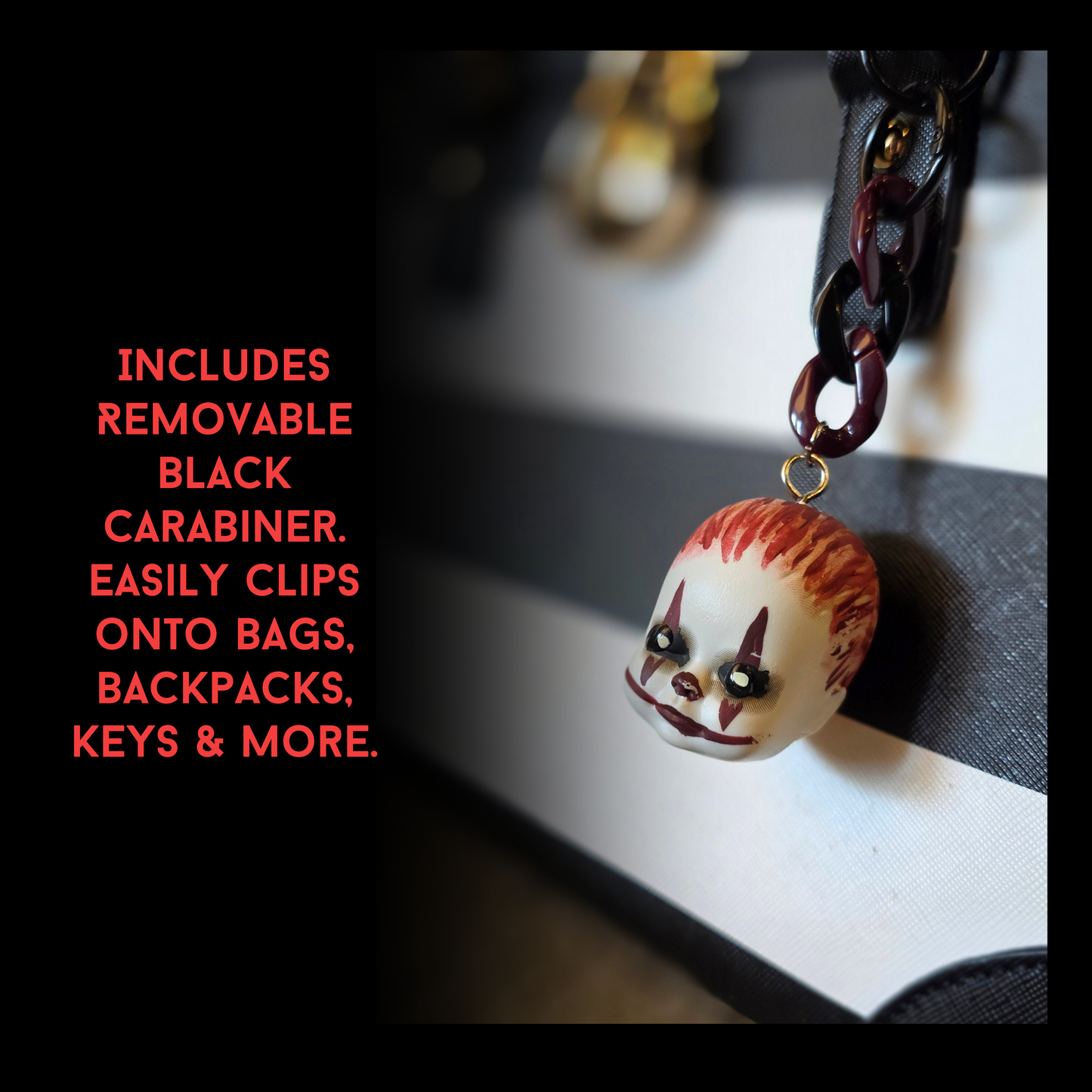 Clown Baby Bag Charm | Handmade Horror Purse Charm