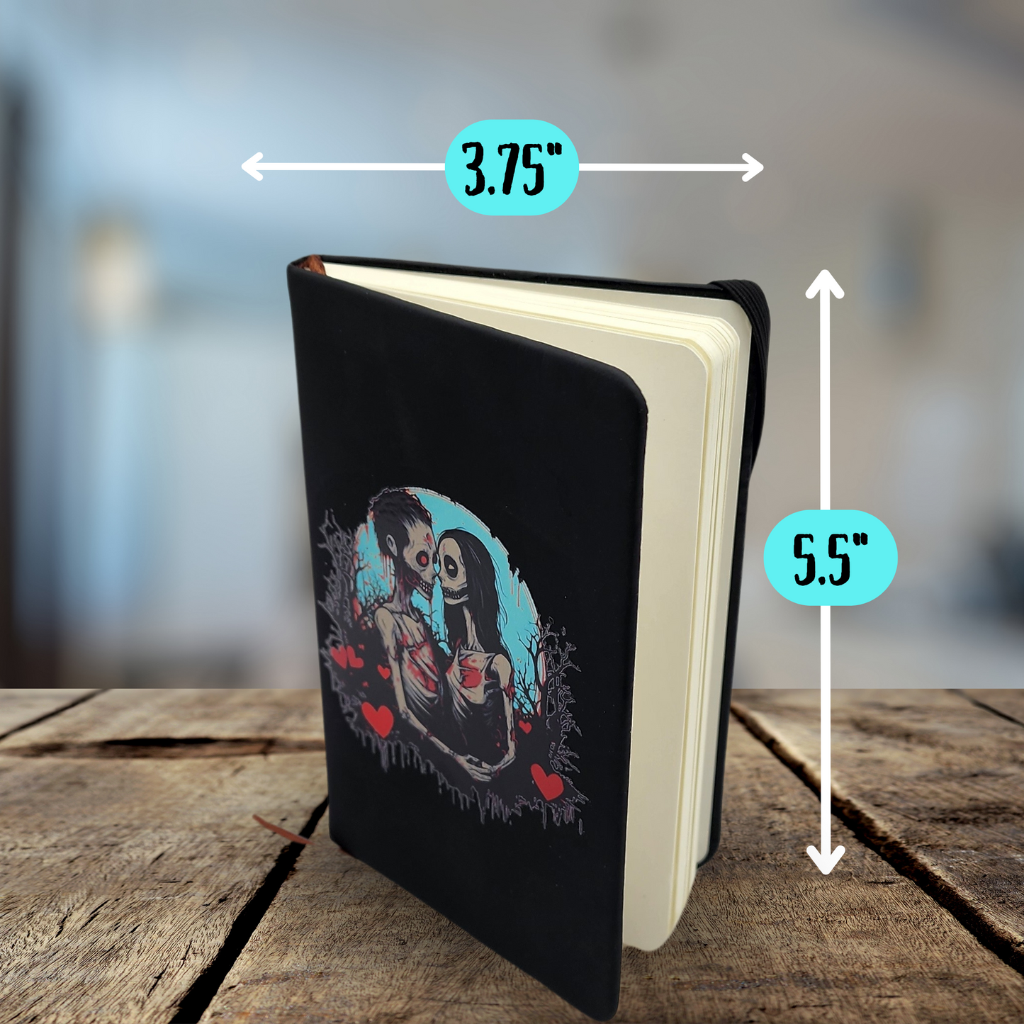 Zombie Love Journal horror movie log book horror fan gift gothic diary gift for her notebook gift for her love journal for couple